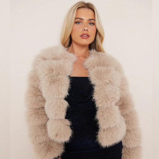 Super Soft Long Sleeves Faux Fur Jacket